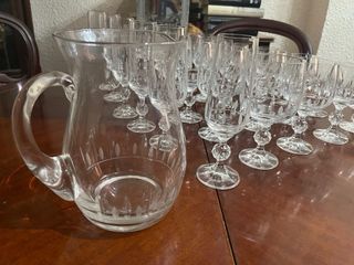 Set di cristalleria vintage 31 pezzi con brocca