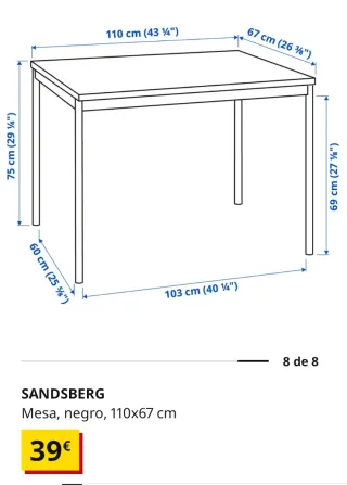 Mesa de comedor negra y madera