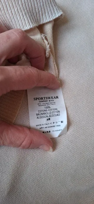 Stone Island Felpa Beige Nera Taglia L, cotone