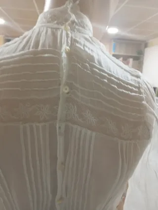 Conjunto vintage blusa y falda con encaje y museli