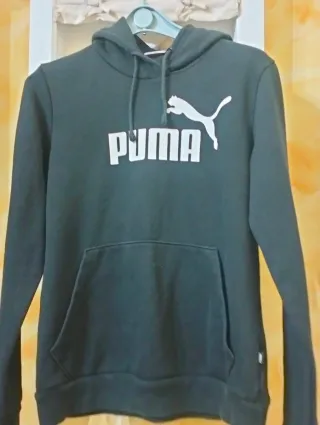 Felpa Puma nera con logo bianco