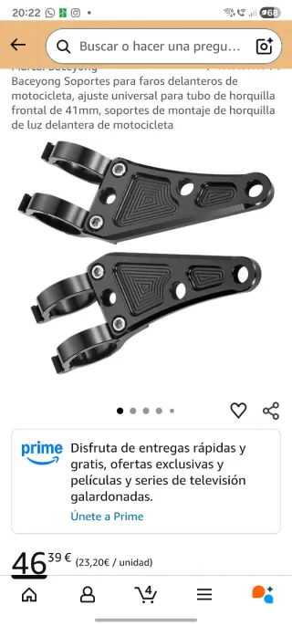 Soportes Faro Moto Negro