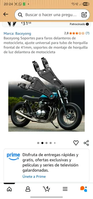 Soportes Faro Moto Negro