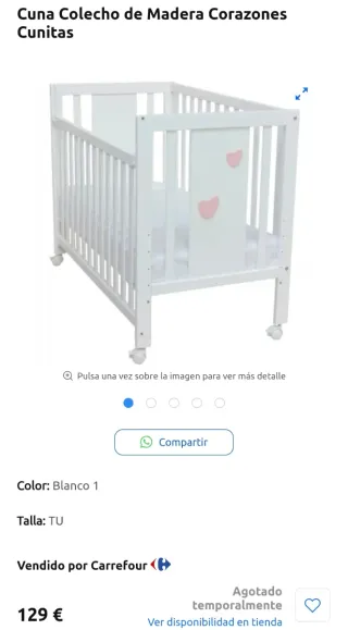 Cuna Colecho Madera Corazones