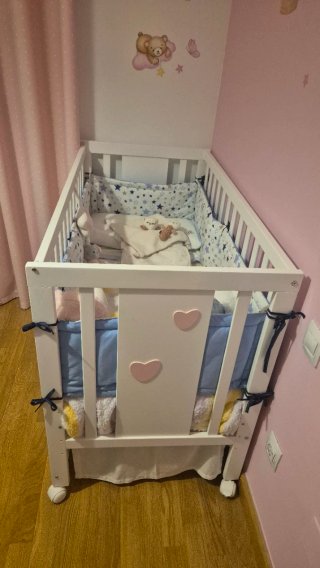 Cuna Colecho Madera Corazones