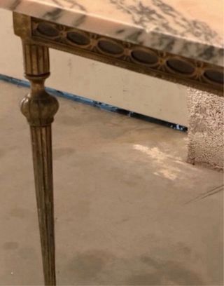 Mesa de Mármol y Metal Vintage