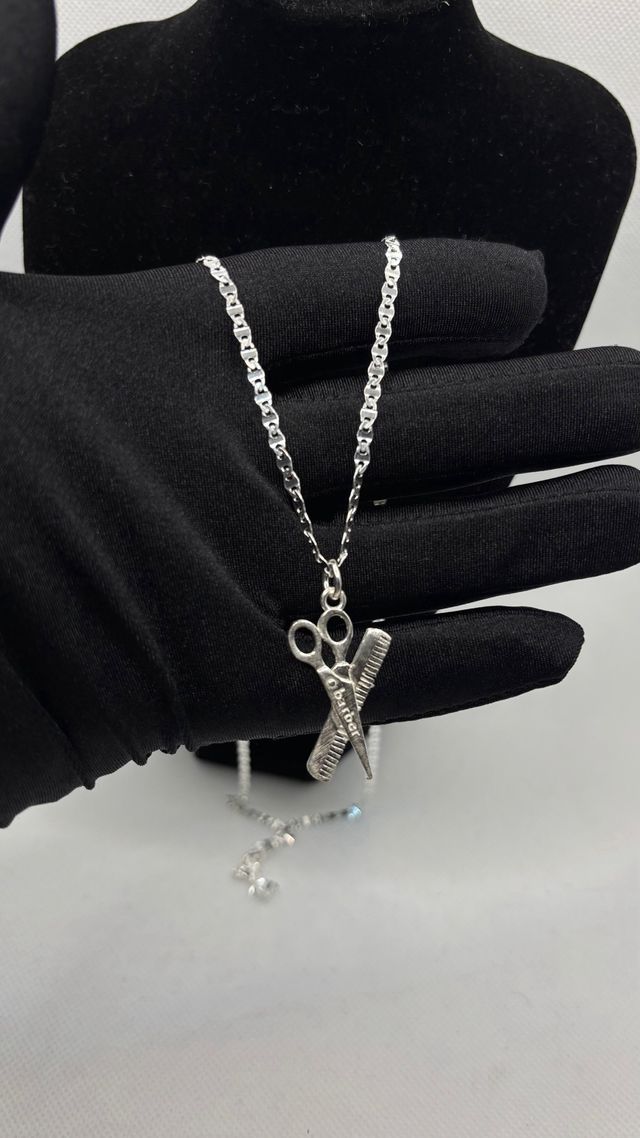 Collar Plata 925 Tijeras y Peine