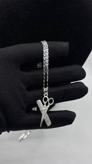 Collar Plata 925 Tijeras y Peine