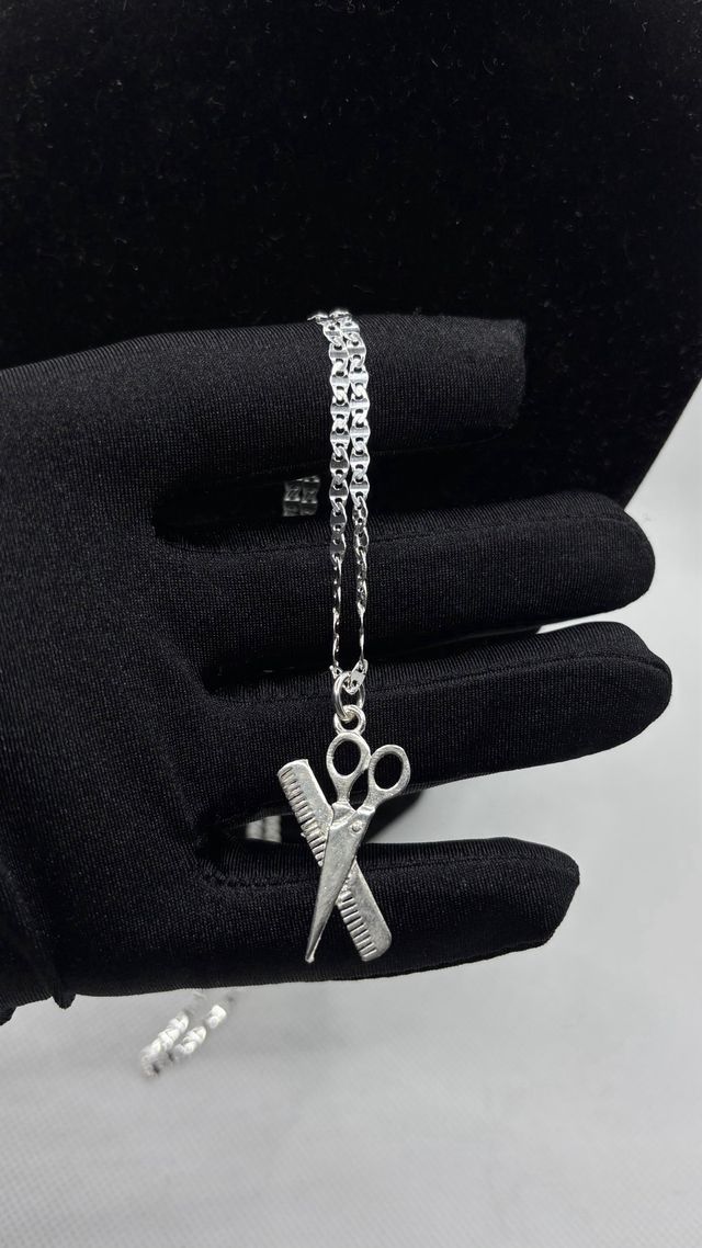 Collar Plata 925 Tijeras y Peine