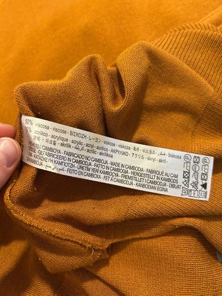 Jersey Zara cuello alto naranja