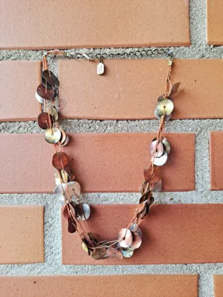 Conjunto collar y pendientes latón multicolor