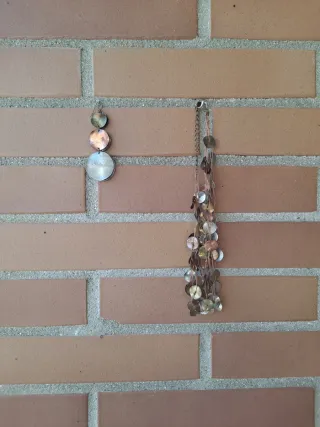 Conjunto collar y pendientes latón multicolor