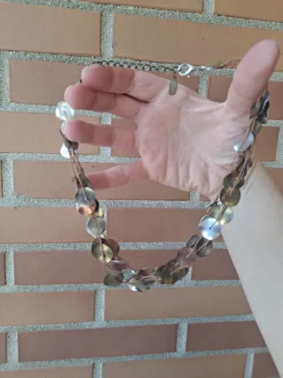 Conjunto collar y pendientes latón multicolor