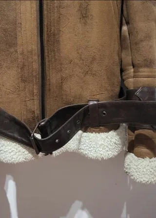 Chaqueta Zara Borrego Piel Doble Faz Marrón