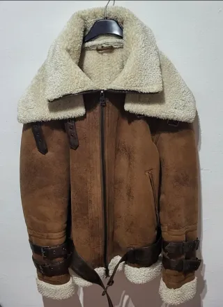 Chaqueta Zara Borrego Piel Doble Faz Marrón