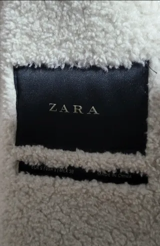 Chaqueta Zara Borrego Piel Doble Faz Marrón