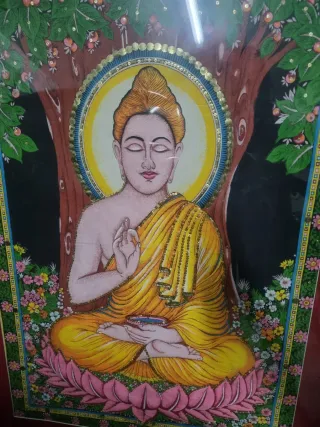 Quadro budista pintado à mão