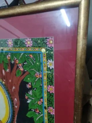 Quadro budista pintado à mão