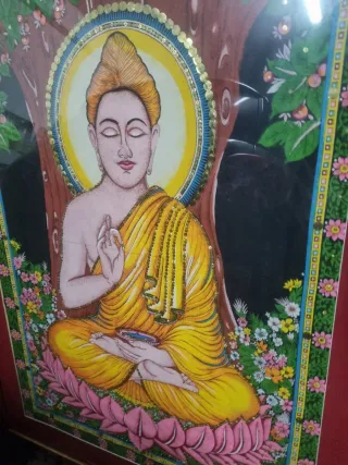 Quadro budista pintado à mão