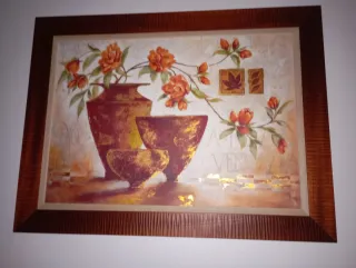 Cuadro decorativo flores y jarrones