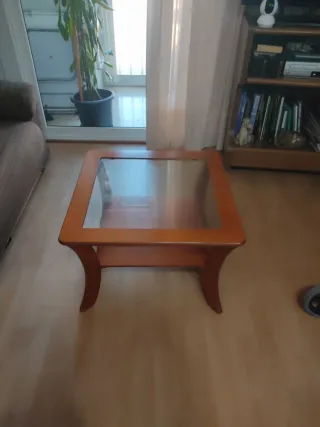 Mesa de centro madera y cristal