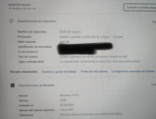 HP ProDesk SFF 400 G2 i3-4170 4GB RAM