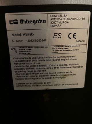 Calentador de gas butano