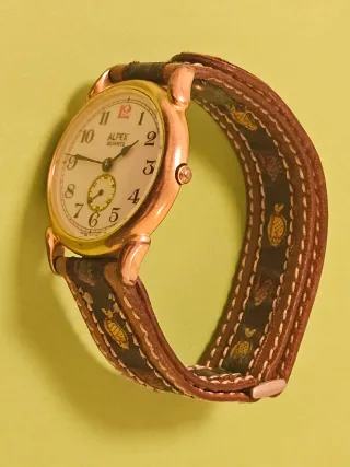 Alfex Quartz Reloj Dorado y Marrón