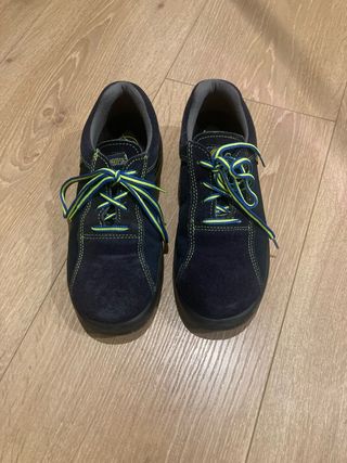 Zapatos de seguridad azul y verde talla 37