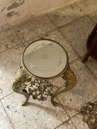 Mesilla/Aparador de bronce dorado con Espejo