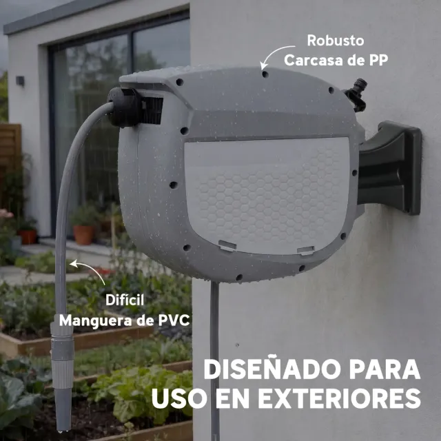 Carrete Manguera Retráctil 10+1m + Boquilla