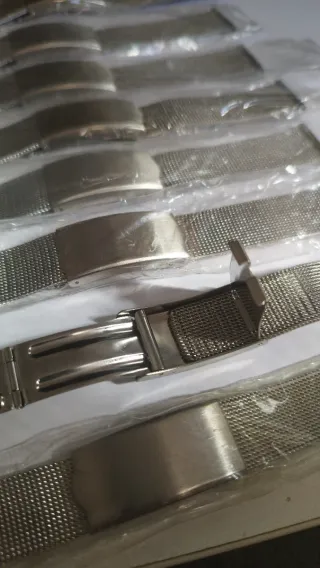 Lote de 8 brazaletes de acero de malla 18mm.