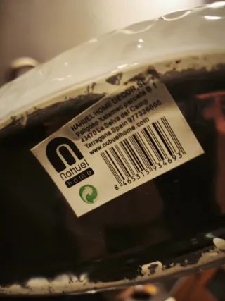 Jarrón Cerámica Blanco y Plateado