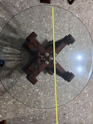 Mesa de centro madera maciza y cristal
