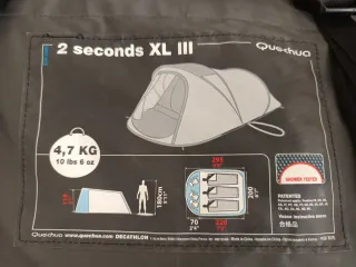 Tienda campaña Quechua 2 Seconds XL III 3 personas
