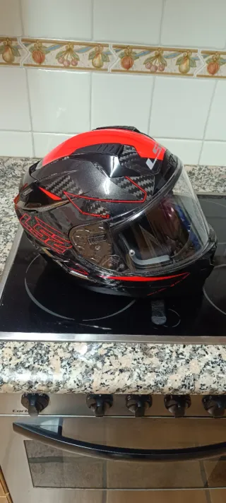 Casco LS2 Carbono Negro/Rojo
