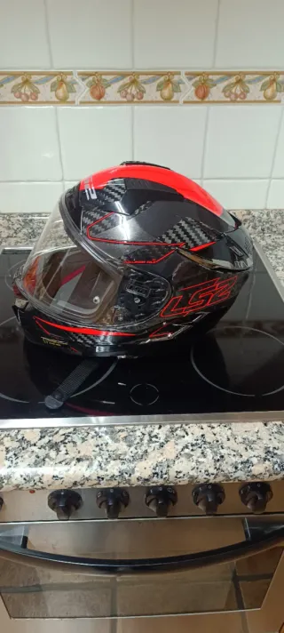 Casco LS2 Carbono Negro/Rojo