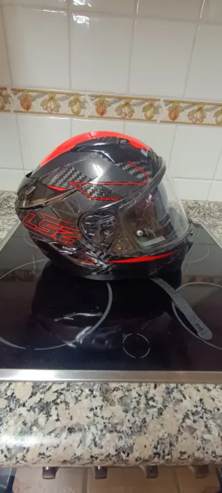 Casco LS2 Carbono Negro/Rojo