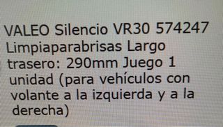 Limpiaparabrisas Valeo VR30 290mm/11 NUEVO
