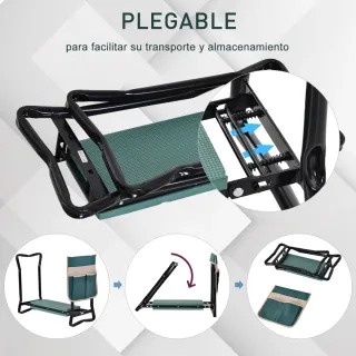 Taburete Plegable Jardín con Bolsa