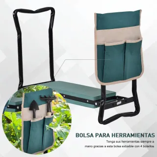 Taburete Plegable Jardín con Bolsa