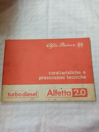 Manuale Alfa Romeo Alfetta 2.0 Turbo Diesel