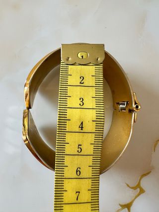 Bracciale vintage anni 80 pelle nera oro