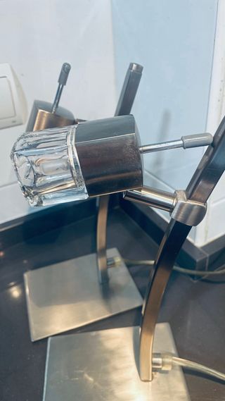 Pack 2 Lámparas Mesa Cristal Metal