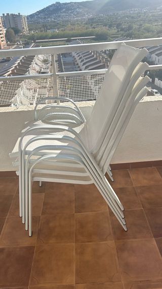 Conjunto 4 Sillas Terraza Blancas de diseño