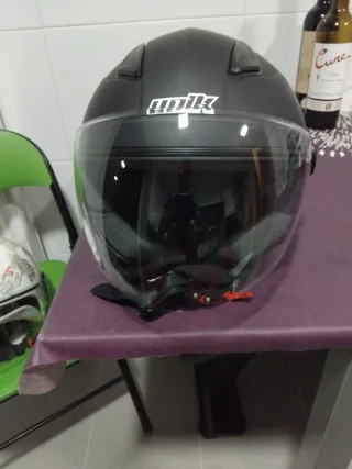 Casco Unik Negro con Visera Transparente