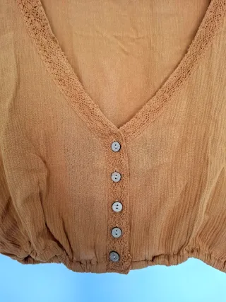 Blusa corta Pull&Bear naranja Talla XS