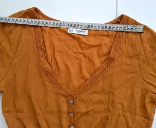 Blusa corta Pull&Bear naranja Talla XS