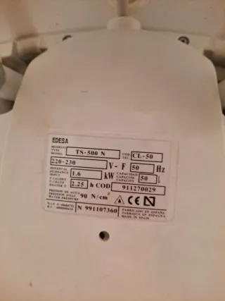 Termo Calentador Agua EDESA Blanco