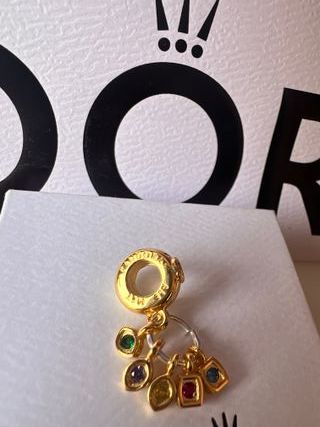 Pandora Charm Colgante Multicolor Dorado